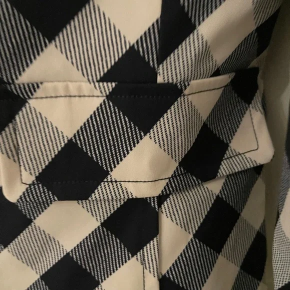 Kate Spade New York Navy and White Plaid Rain Coat - Picture 4 of 11